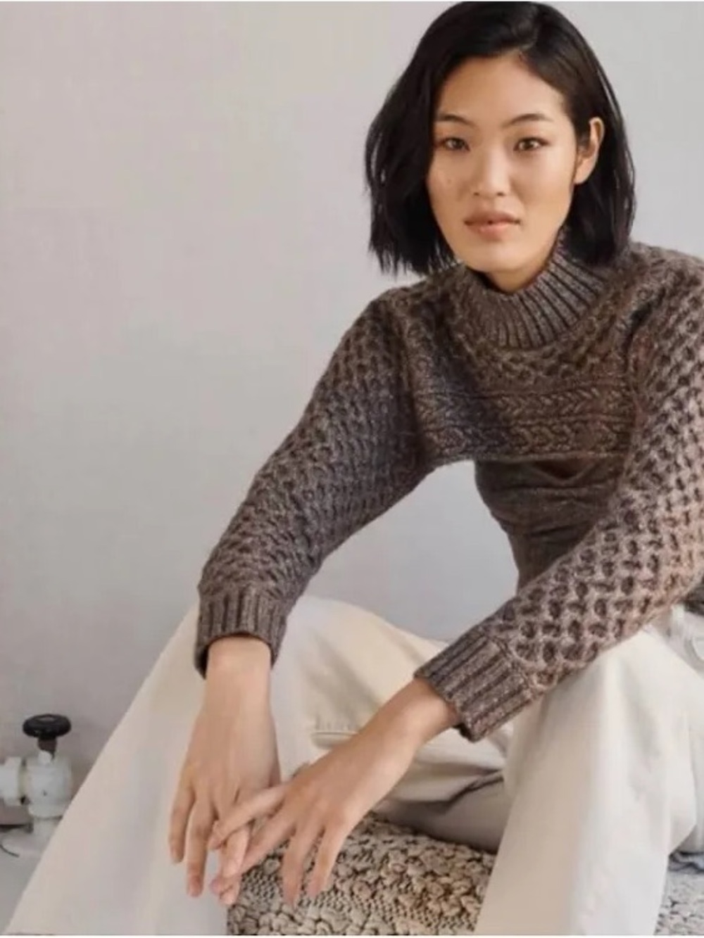 Anthropologie, Astra Cable Turtleneck Sweater Set (2pc) NWT